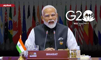 கோலாகலமாக நடந்த ஜி20 உச்சி மாநாடு... சர்ச்சையை கிளப்பிய ‘பாரத்’ பெயர்ப் பலகை